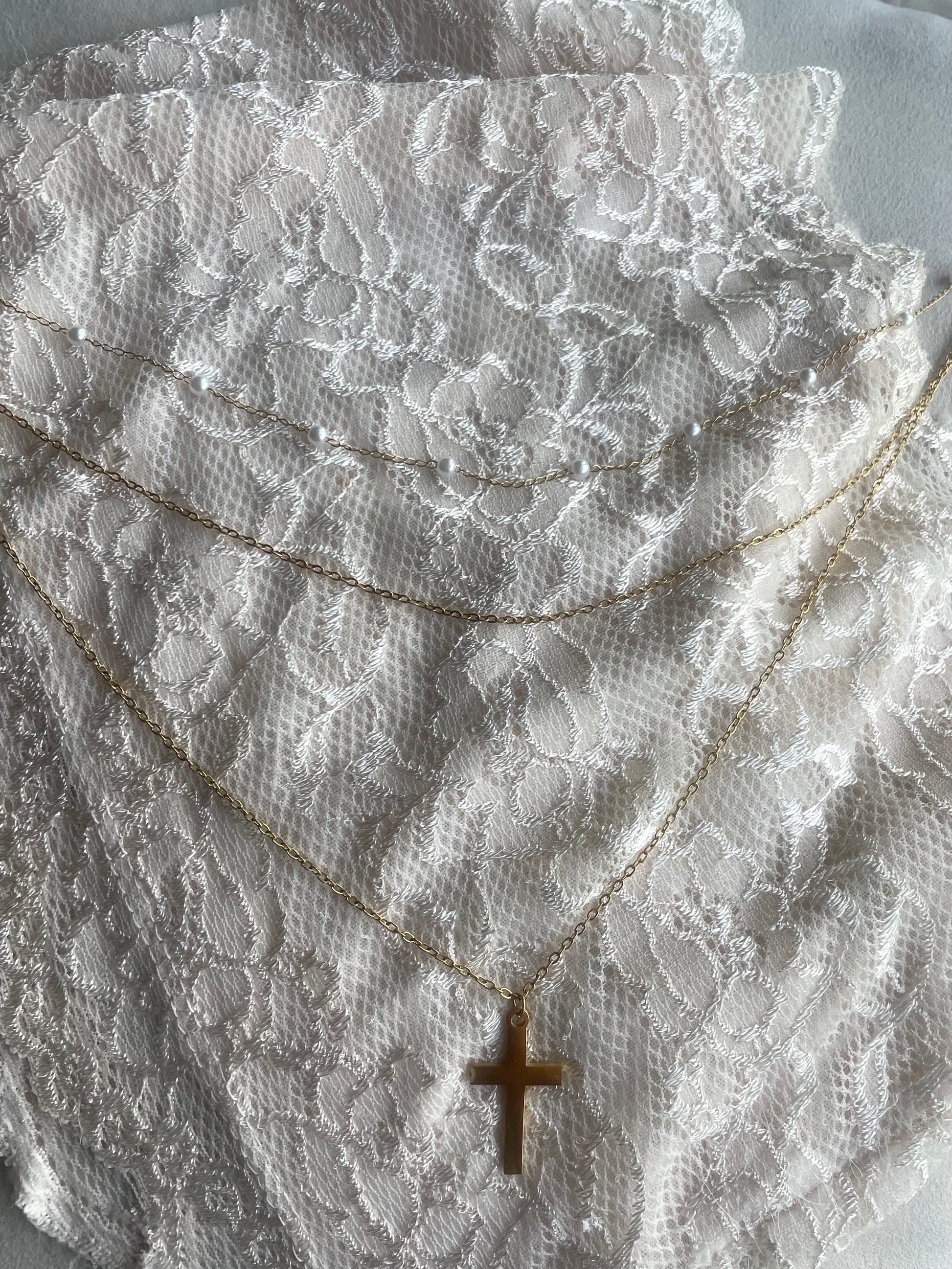 Gold Layered Cross Necklace