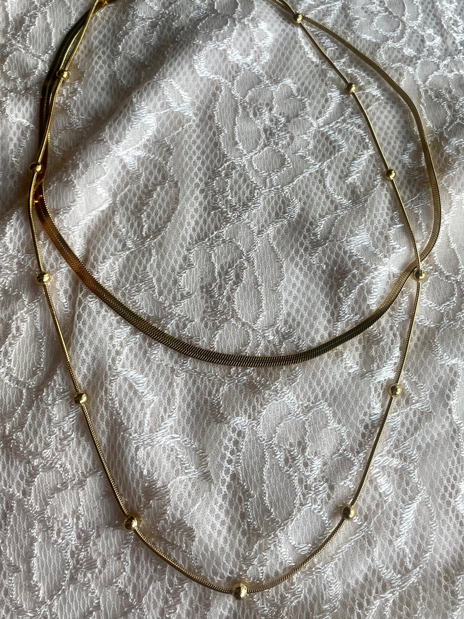 Multi-layer Gold Herringbone Necklace