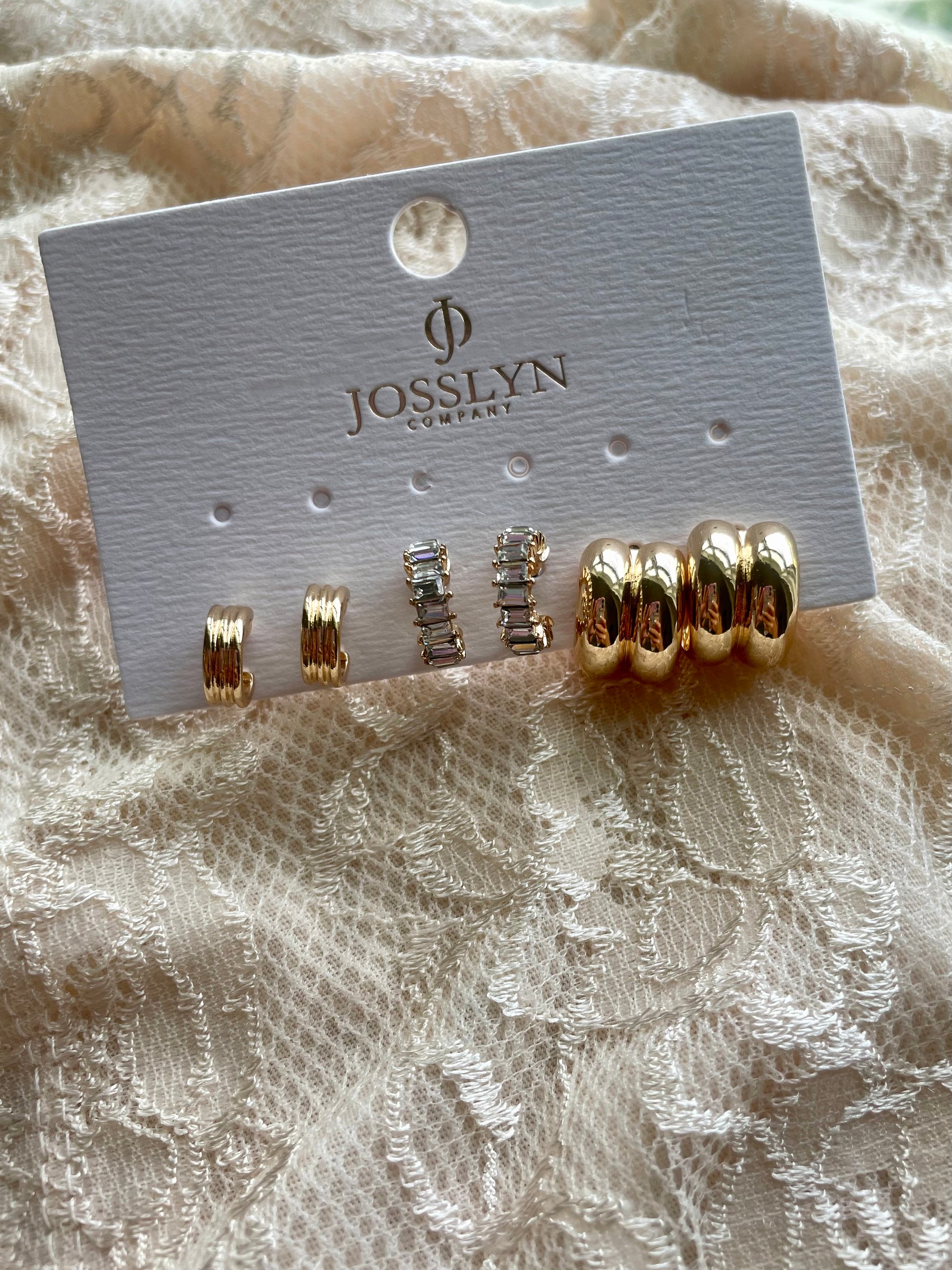 3-pack Gold Hoop Earrings